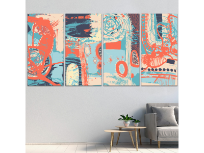 Arte celeste y naranja