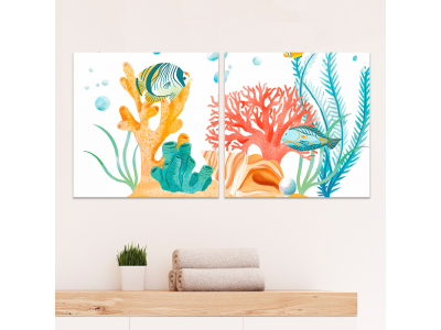 Peces en el mar diptico