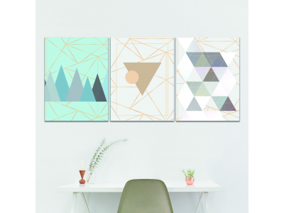Set triangulos varios tonos frios x 3