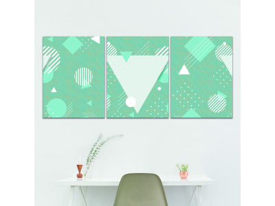 Formas en verde y gris x 3