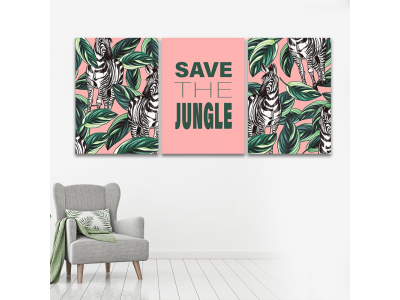 Save the jungle rosa - cebra x 3