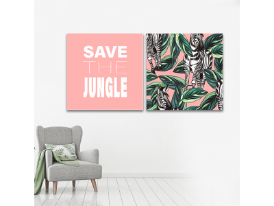 Save the jungle rosa - cebra x 2