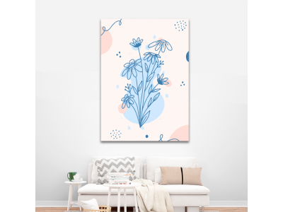 Racimo de flores celeste y rosa