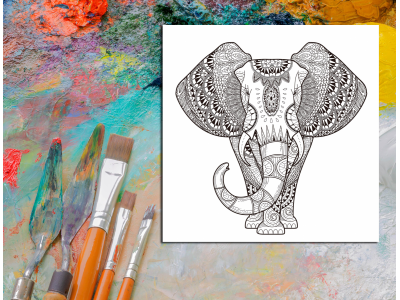 Elefante hindu para pintar