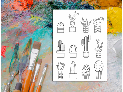 Cactus varios para pintar 1