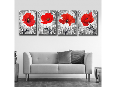 Amapolas rojas individuales x 4