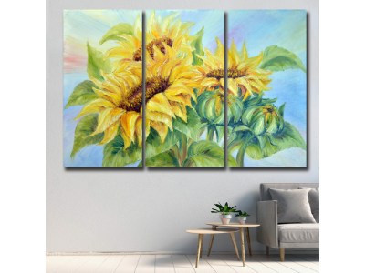 Girasoles simil pintura