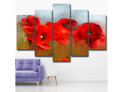 Amapolas rojas pintadas