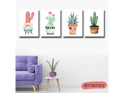 Set de cactus con caritas
