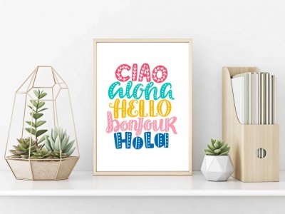 Cuadro con marco aloha