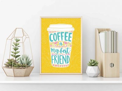Cuadro con marco coffee