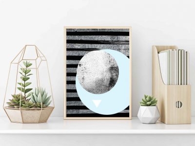Cuadro con marco nordico luna