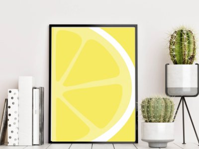 Cuadro con marco limon
