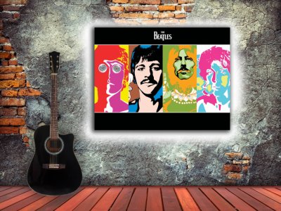 The Beatles rostros en colores