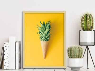 Cuadro con marco helado de piña