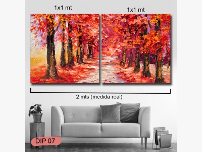 Bosque rojo simil pintura