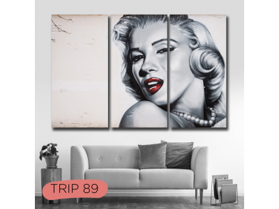 Triptico Marilyn Monroe labios rojos