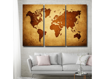 Planisferio marron triptico