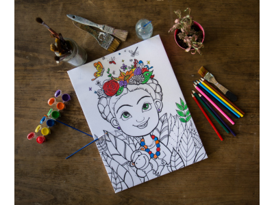 Frida para colorear